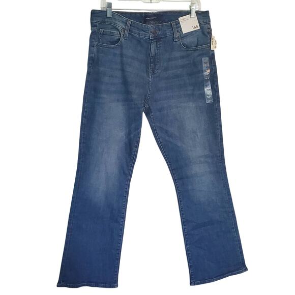 Aero Mid Rise Boot Stretch Jeans (XL) 16 Short Gorpcore Blue Denim Casual NWT - Picture 3 of 13